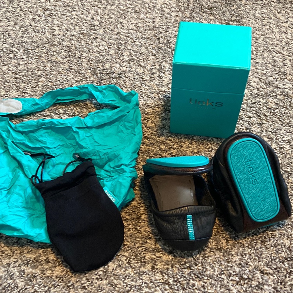 Tieks Black Flats